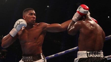 The unbeaten 28-year-old Anthony Joshua faces Cameroonian Takam in Cardiff.