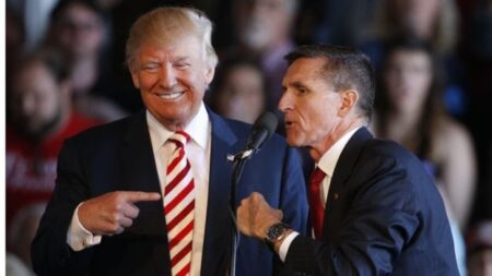 Donald Trump with Micheal Flynn, one of his most senior team members.