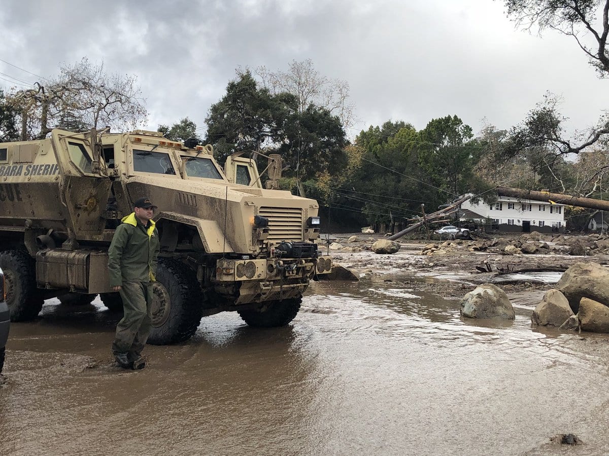 Damage to guest cottages at the storied San Ysidro Ranch in Montecito due to deadly mudflow from overnight heavy rain.