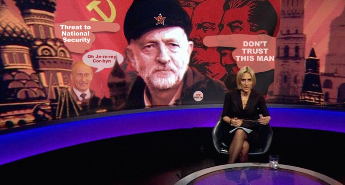 BBC Newsnight showing an image of Corbyn - Propaganda