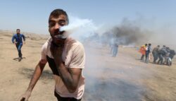 A Palestinian boy is on life support after a tear gas canister hit him square in the face