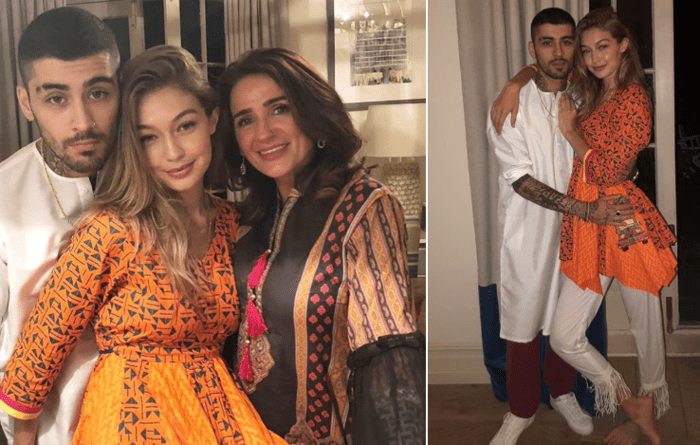 Photos of Gigi Hadid celebrating Eid with Zayn Malik . The photos were shared by Zayn Malik’s sister.