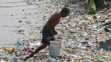 The global community, led by fast-growing countries like China, dumps about nine million metric tons of plastic into the ocean each year,