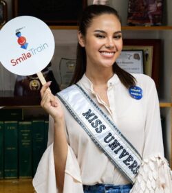 Miss Universe Catriona wearing Dubai based fashion label