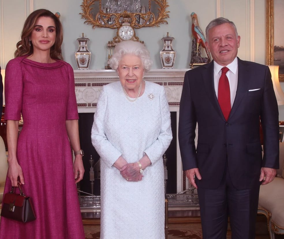 King Abdullah of Jordan and his wife Queen Rania have a private audience with Queen at Buckingham Palace