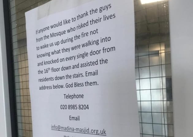 A thank you letter from the residents who escaped without injury because of the local Muslims