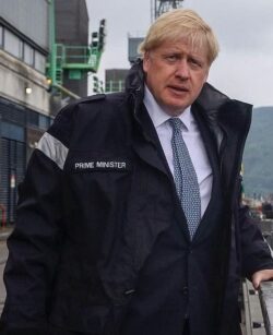 Londoners Eye - Percy Blackney takes aim at Boris Johnson wearing his Prime Minister Jacket