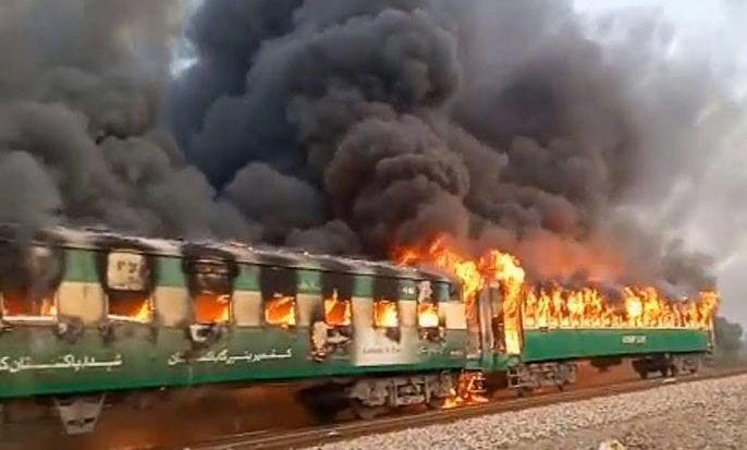 Pakistan train fire: At least 46 dead after cooking accident sparks blaze
