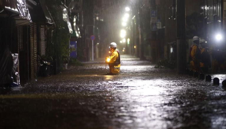 Typhoon-Hagibis power companies and emergency services try to reconnect electric supplies