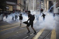 Hong Kong becomes a battleground as night falls