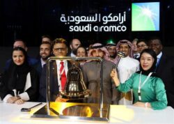Saudi Aramco shares soar on market debut