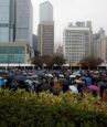 hong kong rally in the rain