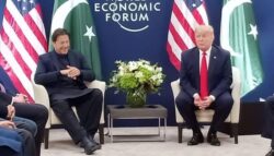 Imran Khan and President Donald Trump meeting in Davos 2020 at the World Economic Forum