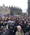 crowds gather in london for julian assange