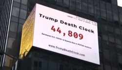 Trump Death Clock: NY Times Square counts preventable US coronavirus deaths