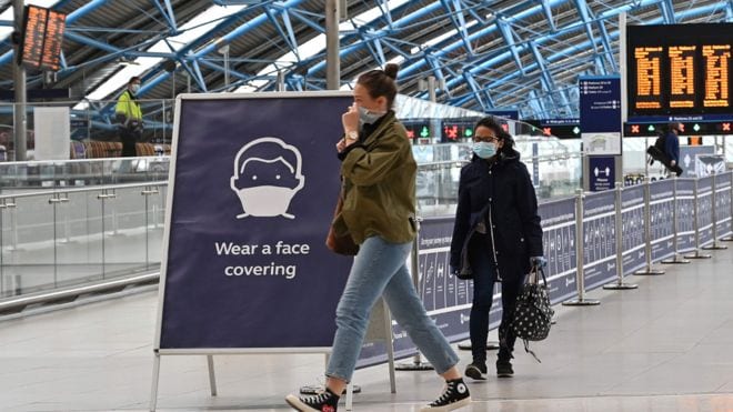 Face coverings compulsory on public transport in England
