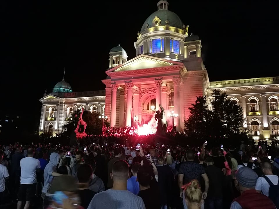 Thousands protest in Belgrade as Serbia reimposes Covid-19 curfew