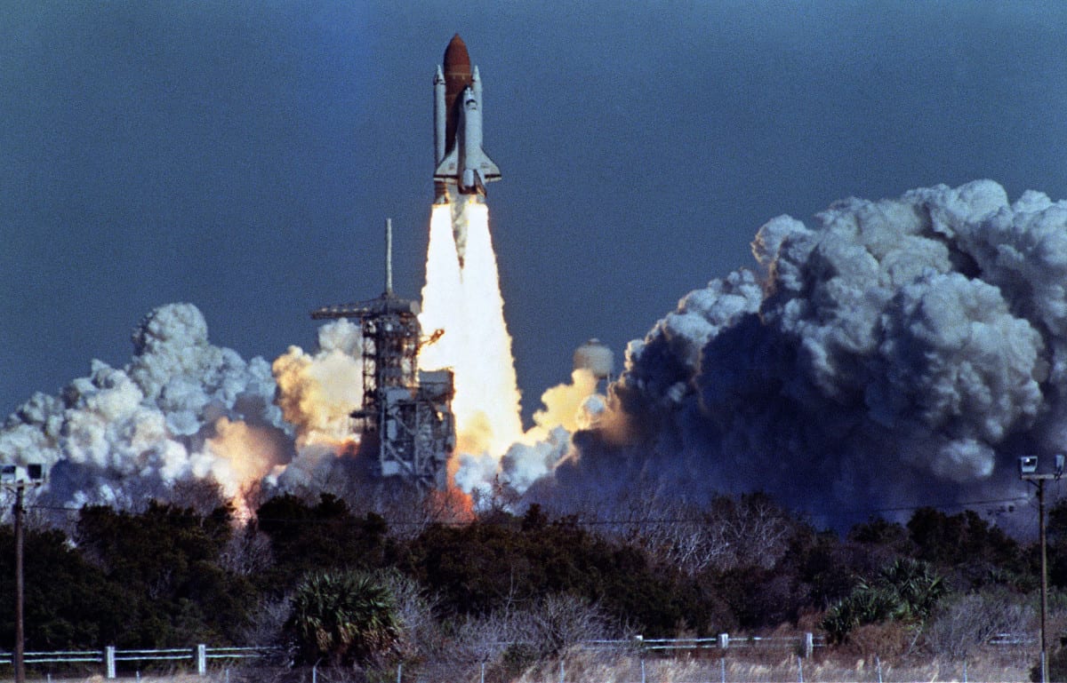 Challenger space shuttle launch