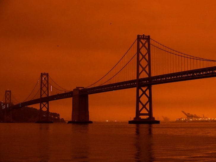 San Fran skies turn orange during California's wildfires