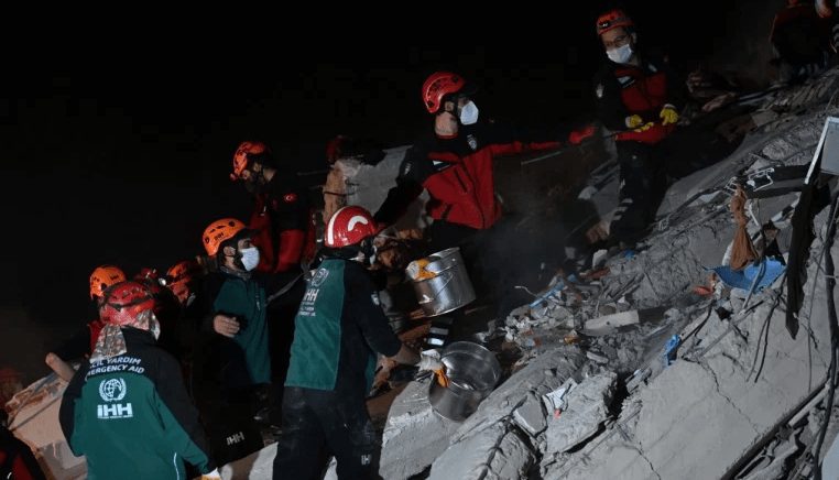 Turkey Earthquake - Much of the damage in Turkey occurred in and around the Aegean resort city of Izmir, which has three million residents and is filled with high-rise apartment blocks. It was unclear how many people were trapped in the rubble.