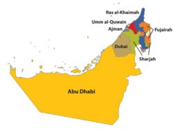 Map of the United Arab Emirates UAE