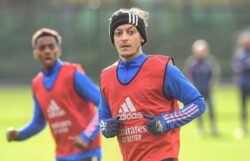 Mesut Ozil is still training for Arsenal despite not being included in the 25-man premier league squad