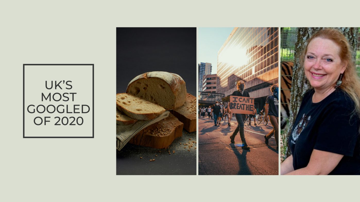 UK’S MOST GOOGLED OF 2020 Bread BLM Black Lives Matter Kobe Carole Baskin