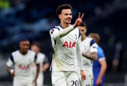 Alli celebrates his goal in Europa League fixture between Tottenham and Wolfsberger