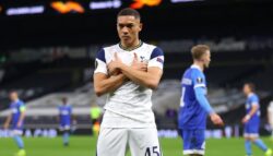 Vinícius celebrating in Europa League fixture between Tottenham and Wolfsberger