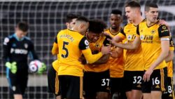 Wolves vs Leeds match report - Wolves celebrate the own goal
