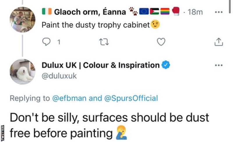 Dulux apologises for mocking Tottenham Hotspurs