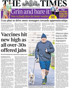  The Times – Vaccines available for everyone aged 30 and over 