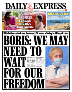 The Daily Express – We may need to wait for our freedom