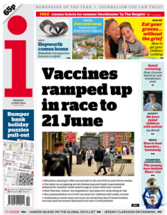 i news – vaccines ramped up for June 21 lockdown lifting