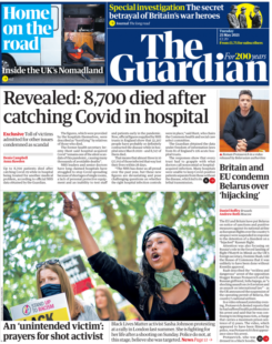 The Guardian – 8,700 died after catching Covid in hospital – Sasha Johnson not the target 