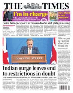 The Times – June 21 lockdown lifting in doubt 