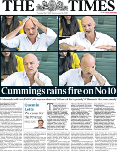 The Times  – Dominic Cummings rains fire on No 10