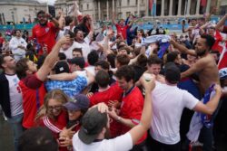 Wild scenes as fans celebrate England’s historic win over Germany
