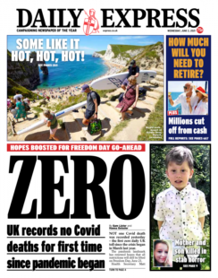Daily Express – Zero UK Covid-19 deaths 