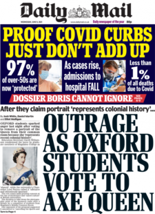 Daily Mail – Covid-19 data ‘Boris Johnson can’t ignore’