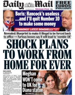 Daily Mail – Shock plans to work from home forever