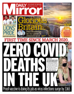 The Daily Mirror – Zero Covid-19 deaths, proof vaccine rollout is working