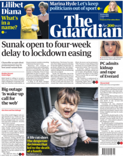 The Guardian – Sunak open to 4-week lockdown lift delay