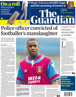 The Guardian – Police officer convicted of footballer’s manslaughter