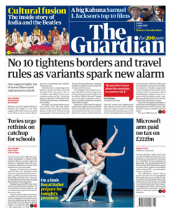 The Guardian – No 10 tightens border and travel rules