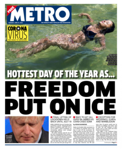 The Metro – Hottest day of the year at 29C as freedom put on ice