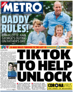 The Metro – TikTok to help unlock as over-18s get jabbed