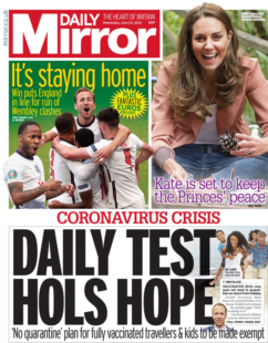 Daily Mirror – Daily test hols hope