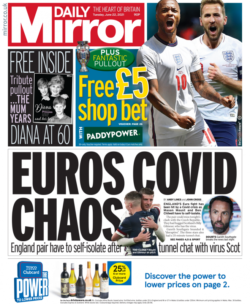 The Daily Mirror – Euros Covid-19 chaos
