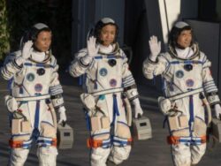 Chinese rocket carrying three astronauts to new space station blasts off